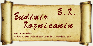 Budimir Kozničanin vizit kartica